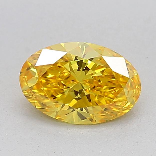 0.56 Ct. Fancy Vivid Yellow Oval Lab Grown Diamond