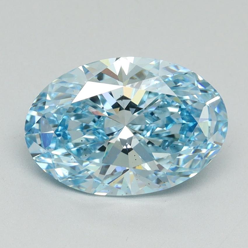 2.28 Ct. Fancy Vivid Blue Oval Lab Grown Diamond