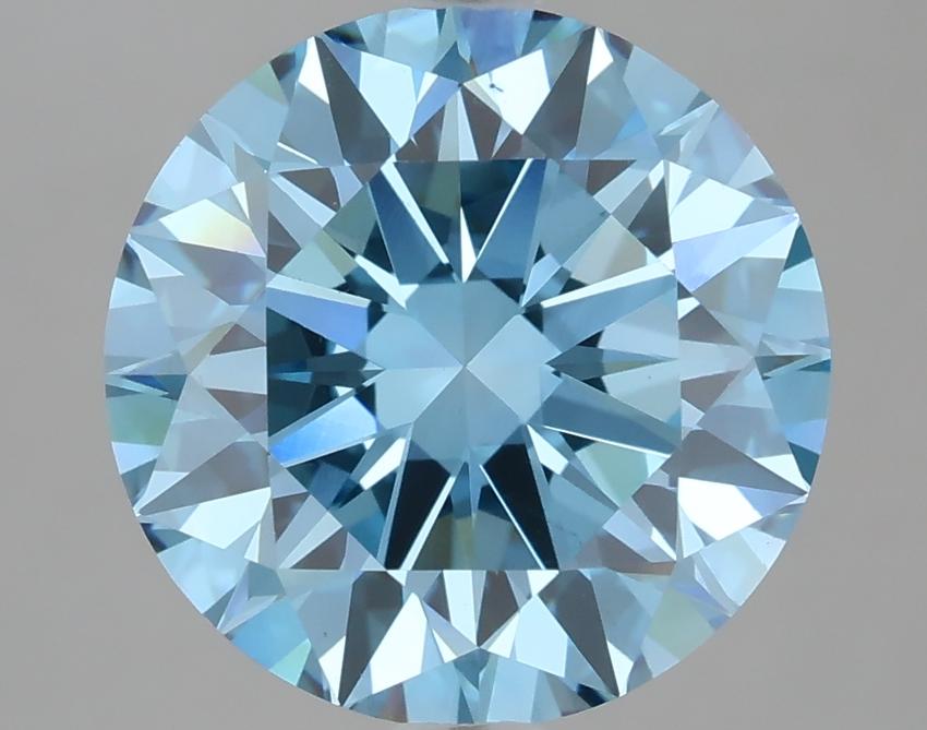 4.04 Ct. Fancy Vivid Blue Round Lab Grown Diamond