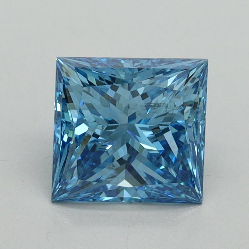 1.53 Ct. Fancy Vivid Blue Princess Lab Grown Diamond