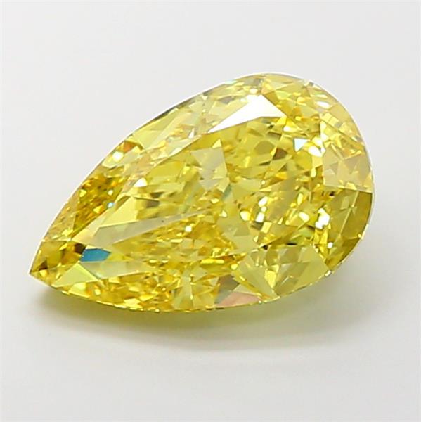 5.22 Ct. Fancy Vivid  Yellow Pear Lab Grown Diamond