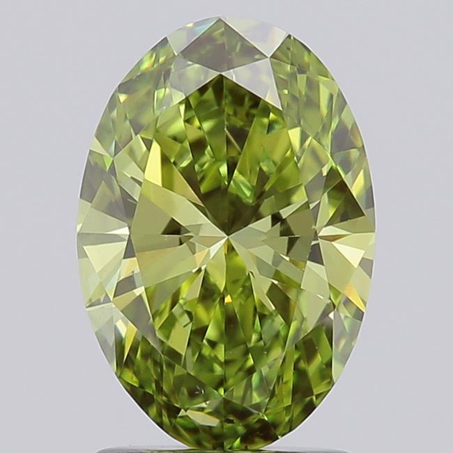 1.45 Ct. Fancy Vivid Green Oval Lab Grown Diamond