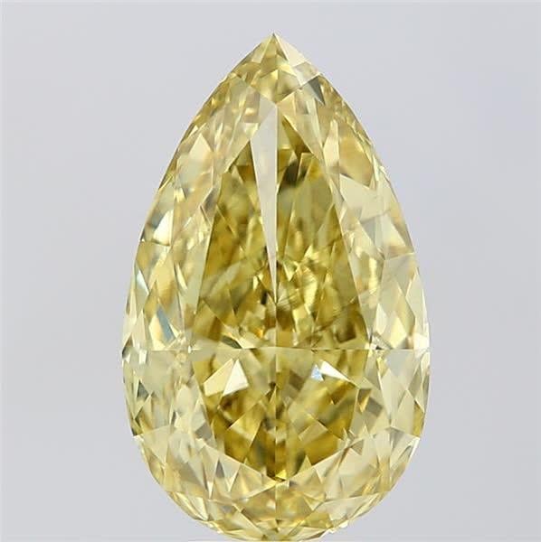 6.09 Ct. Fancy Intense  Yellow Pear Lab Grown Diamond