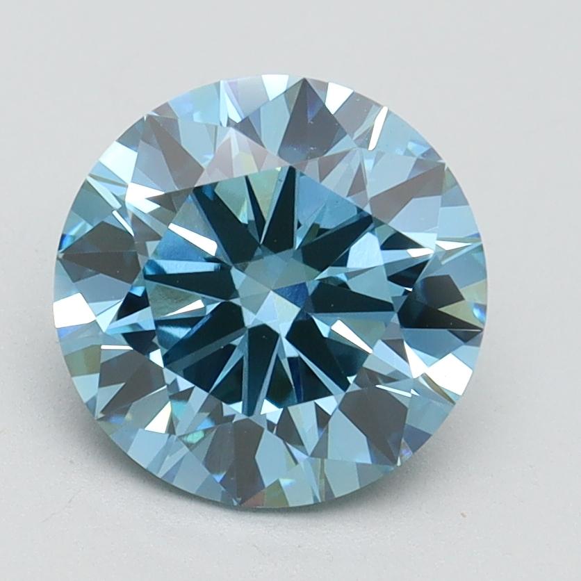 2.27 Ct. Fancy Vivid Blue Round Lab Grown Diamond