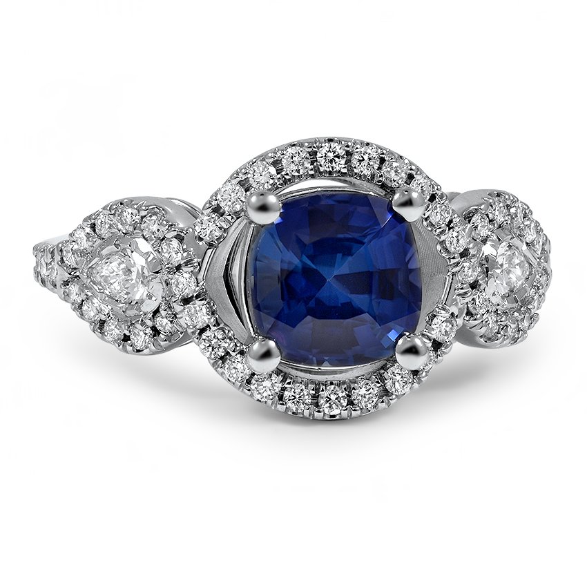 Custom Trio Sapphire and Diamond Ring
