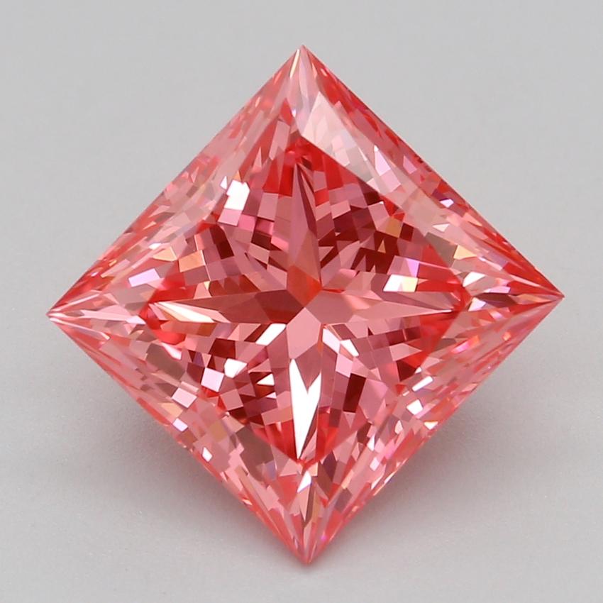 2.05 Ct. Fancy Vivid Pink Princess Lab Grown Diamond