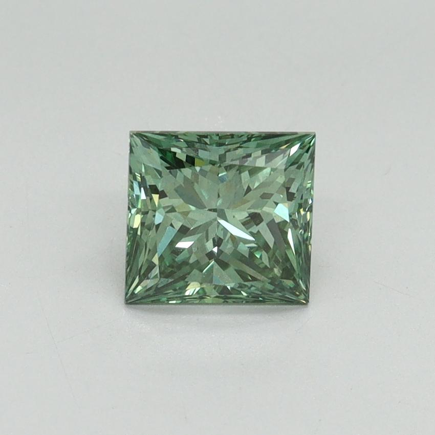1.02 Ct. Fancy Vivid Green Princess Lab Grown Diamond