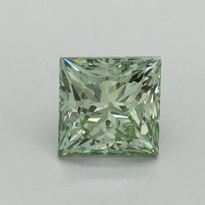 0.67 Ct. Fancy Vivid Green Princess Lab Grown Diamond