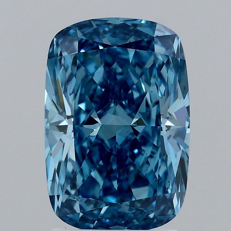 2.59 Ct. Fancy Vivid Blue Cushion Lab Grown Diamond
