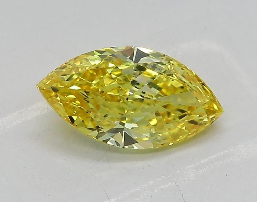 0.97 Ct. Fancy Vivid Yellow Marquise Lab Grown Diamond