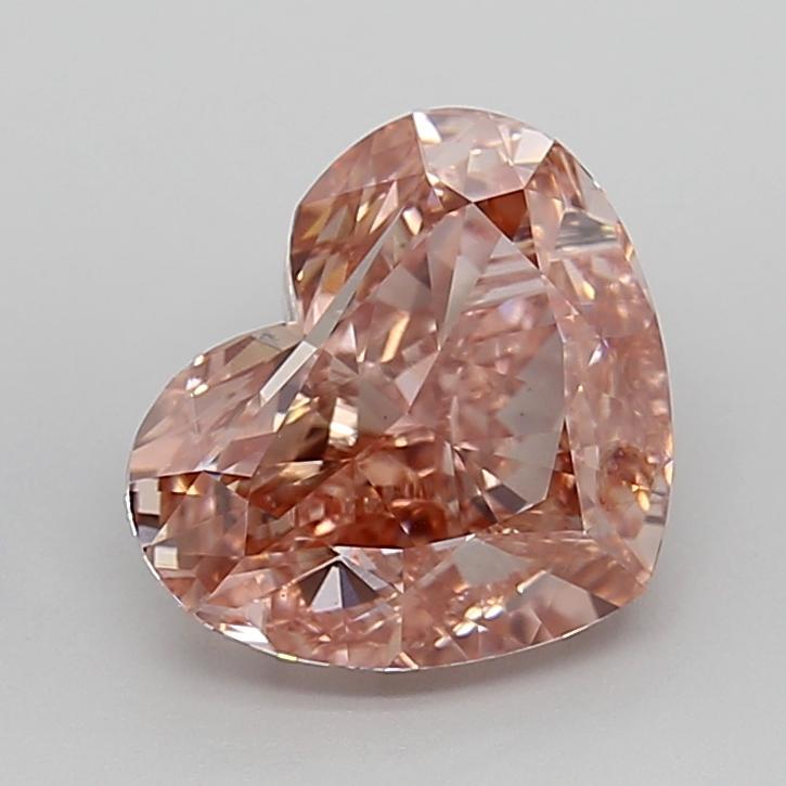 3.54 Ct. Fancy Intense Brownish Pink Heart Lab Grown Diamond