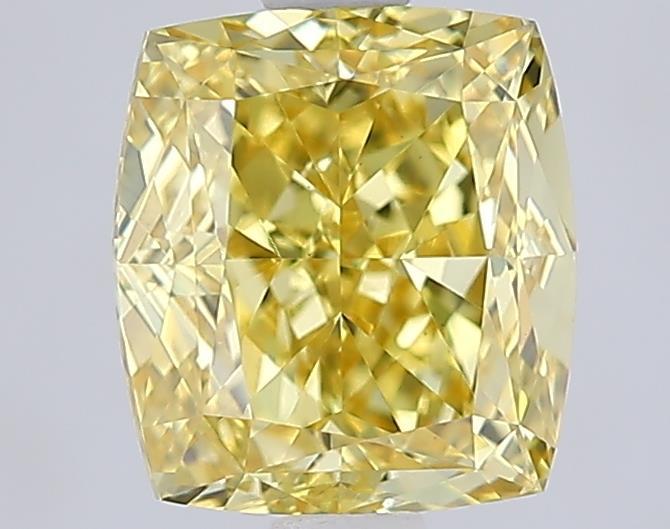 2.05 Ct. Fancy Vivid Yellow Yellow Cushion Lab Grown Diamond