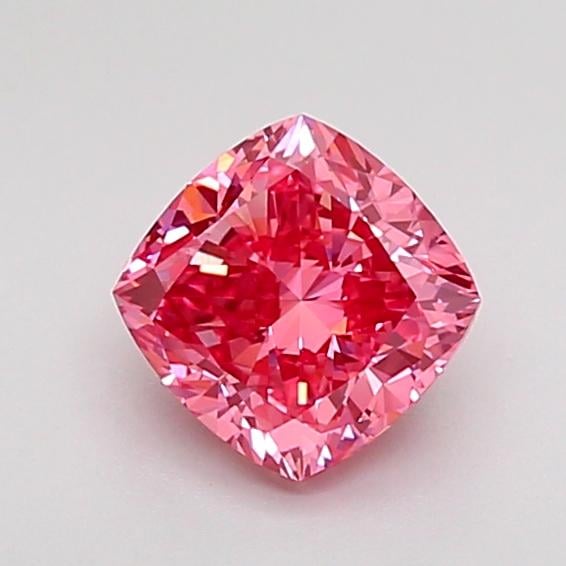 0.90 Ct. Fancy Vivid Pink Cushion Lab Grown Diamond