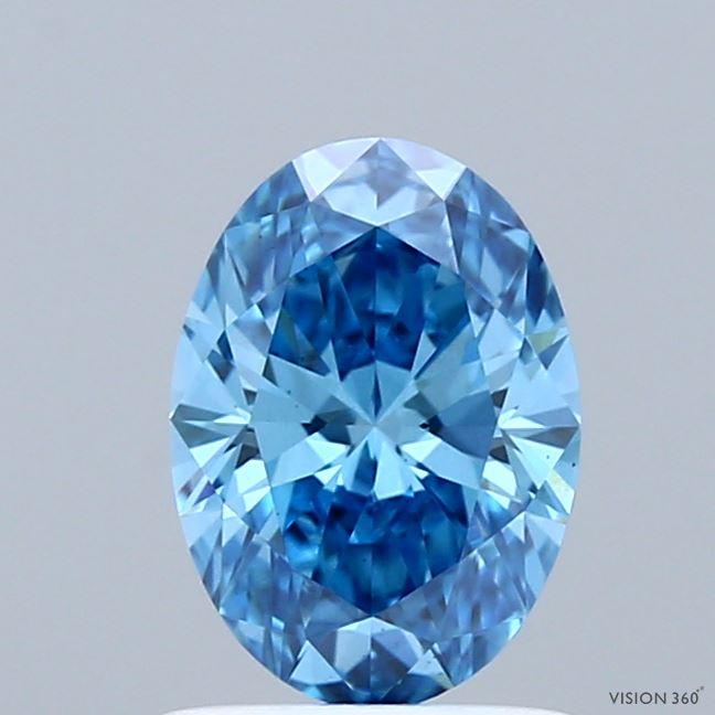 1.07 Ct. Fancy Vivid Blue Oval Lab Grown Diamond