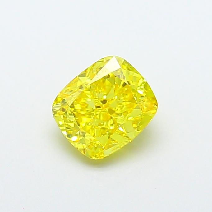 1.14 Ct. Fancy Vivid  Yellow Cushion Lab Grown Diamond