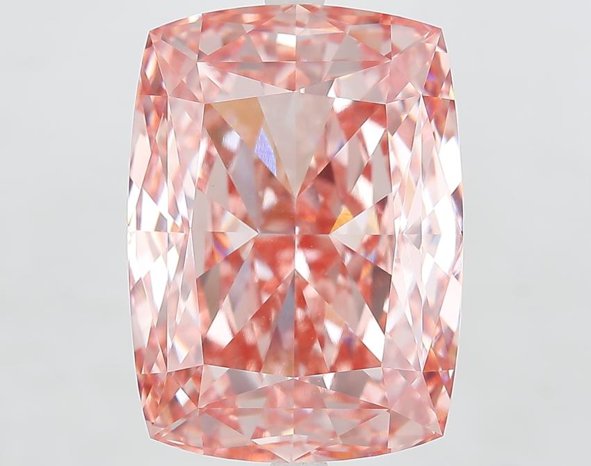 15.67 Ct. Fancy Vivid Pink Cushion Lab Grown Diamond