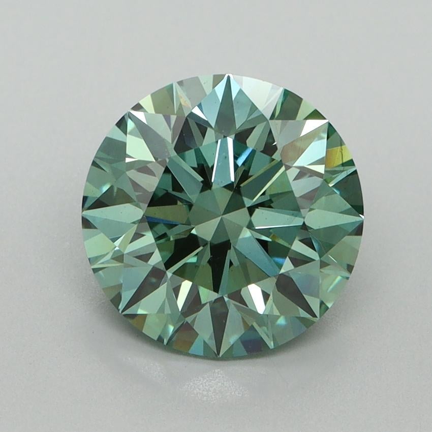 2.60 Ct. Fancy Vivid Green Round Lab Grown Diamond