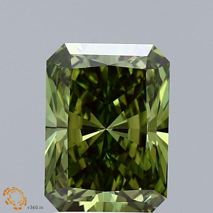 2.03 Ct. Fancy Vivid  Green Radiant Lab Grown Diamond