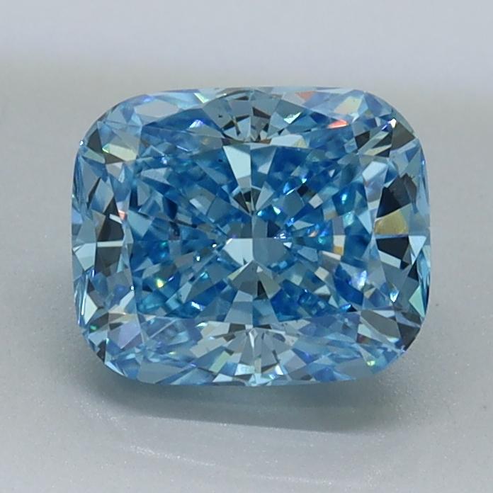 1.15 Ct. Fancy Vivid Blue Cushion Lab Grown Diamond