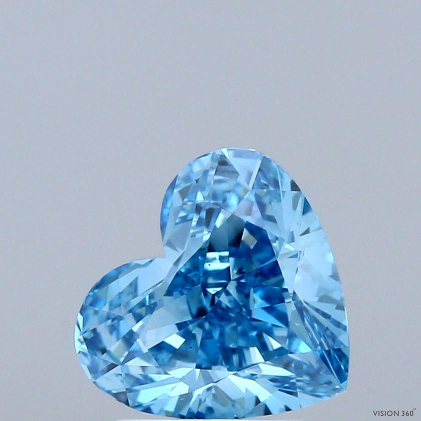 2.48 Ct. Fancy Vivid Blue Heart Lab Grown Diamond