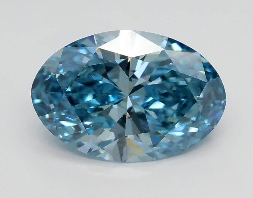 1.60 Ct. Fancy Vivid Blue Oval Lab Grown Diamond