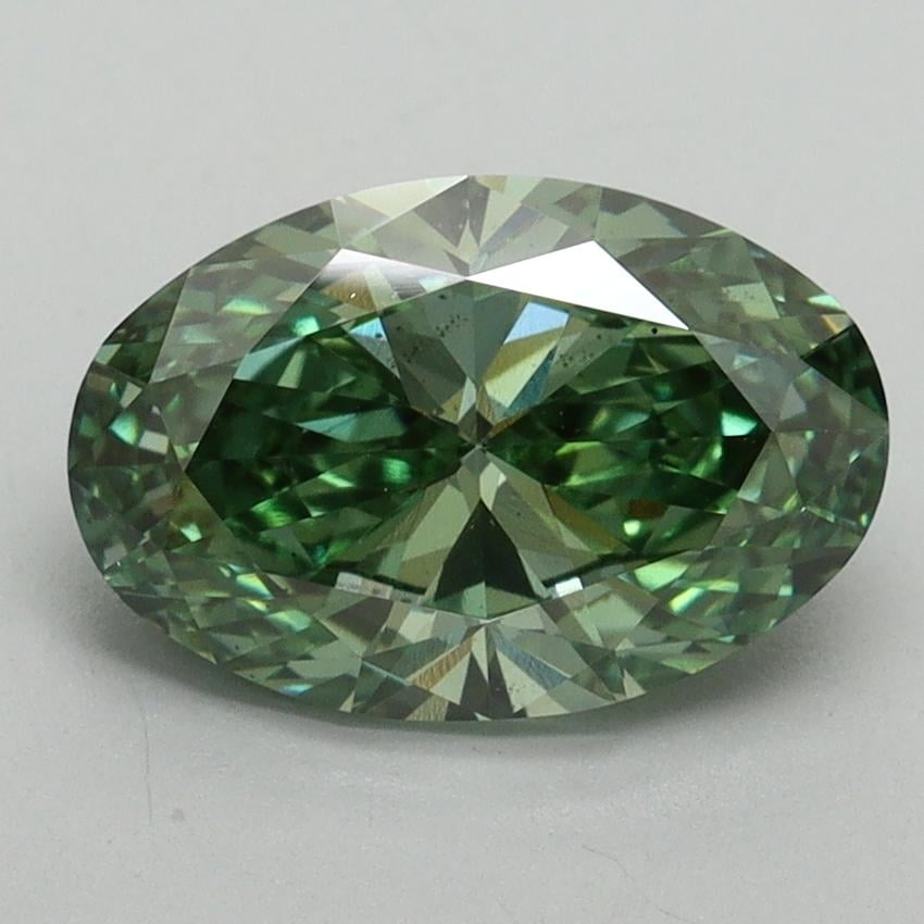 2.01 Ct. Fancy Vivid Pacific Green Oval Lab Grown Diamond