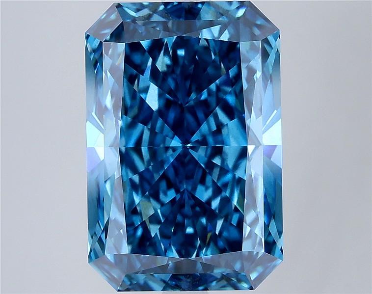 6.09 Ct. Fancy Vivid Blue Radiant Lab Grown Diamond