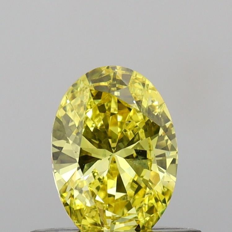 0.47 Ct. Fancy Vivid Yellow Oval Lab Grown Diamond
