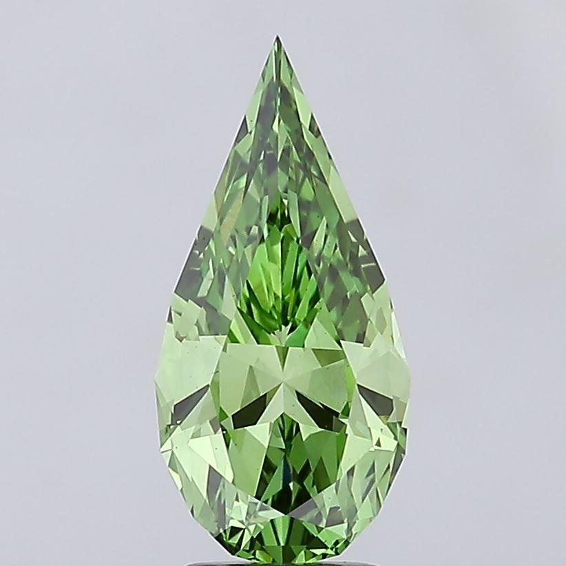 3.27 Ct. Fancy Vivid Green Pear Lab Grown Diamond