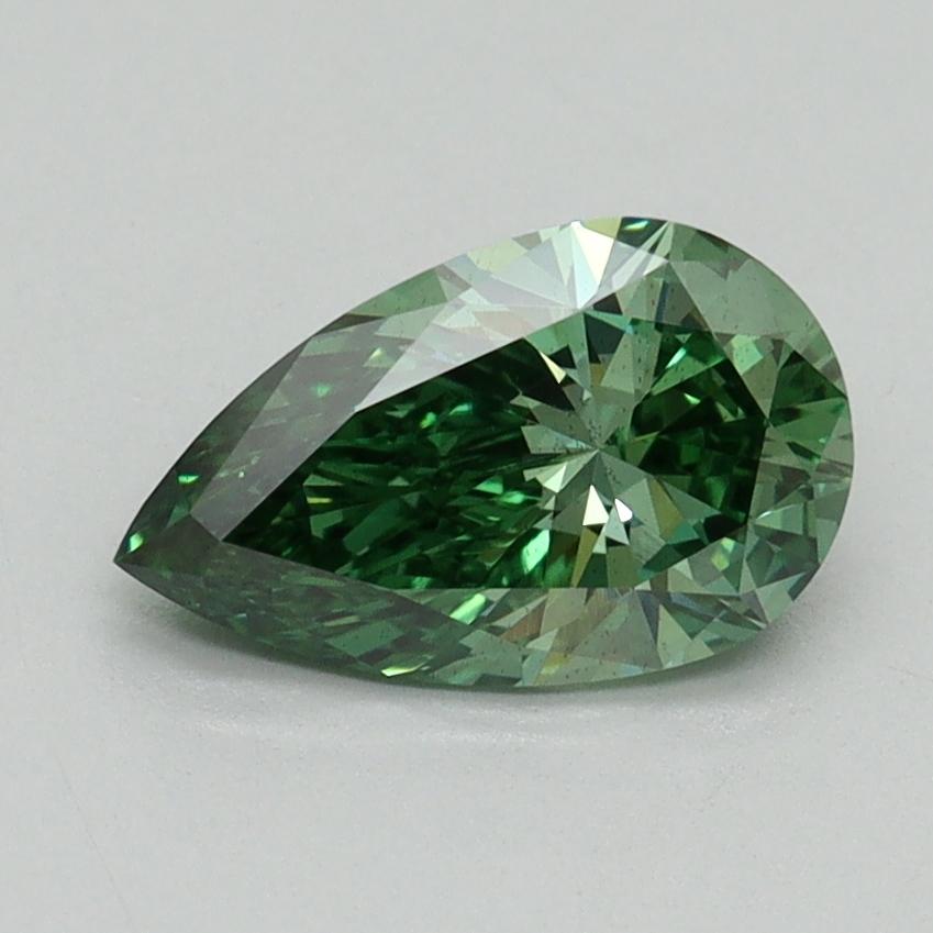 1.07 Ct. Fancy Vivid Green Pear Lab Grown Diamond