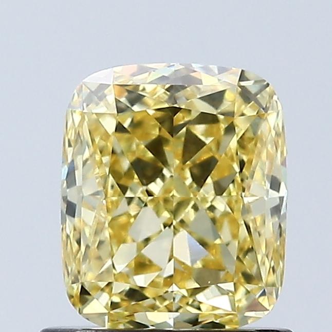 1.06 Ct. Fancy Vivid Yellow Cushion Lab Grown Diamond