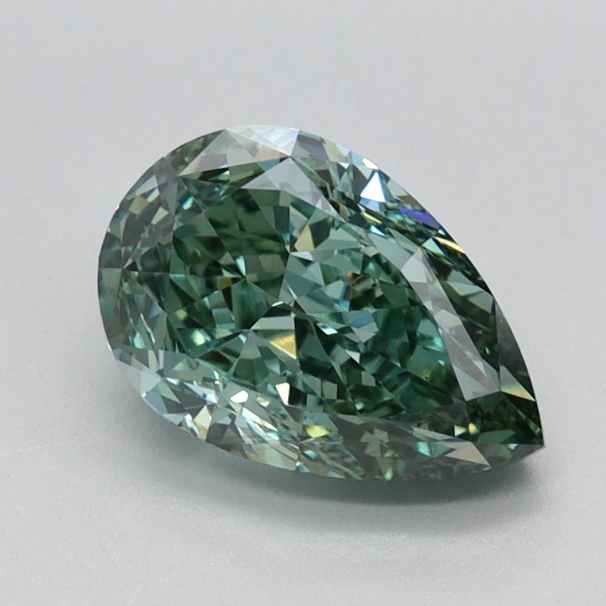 1.74 Ct. Fancy Vivid Green Pear Lab Grown Diamond