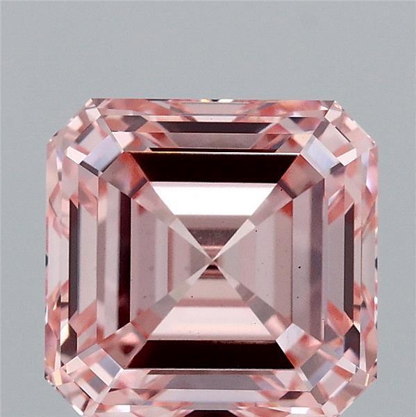 3.25 Ct. Fancy Intense Pink Asscher Lab Grown Diamond