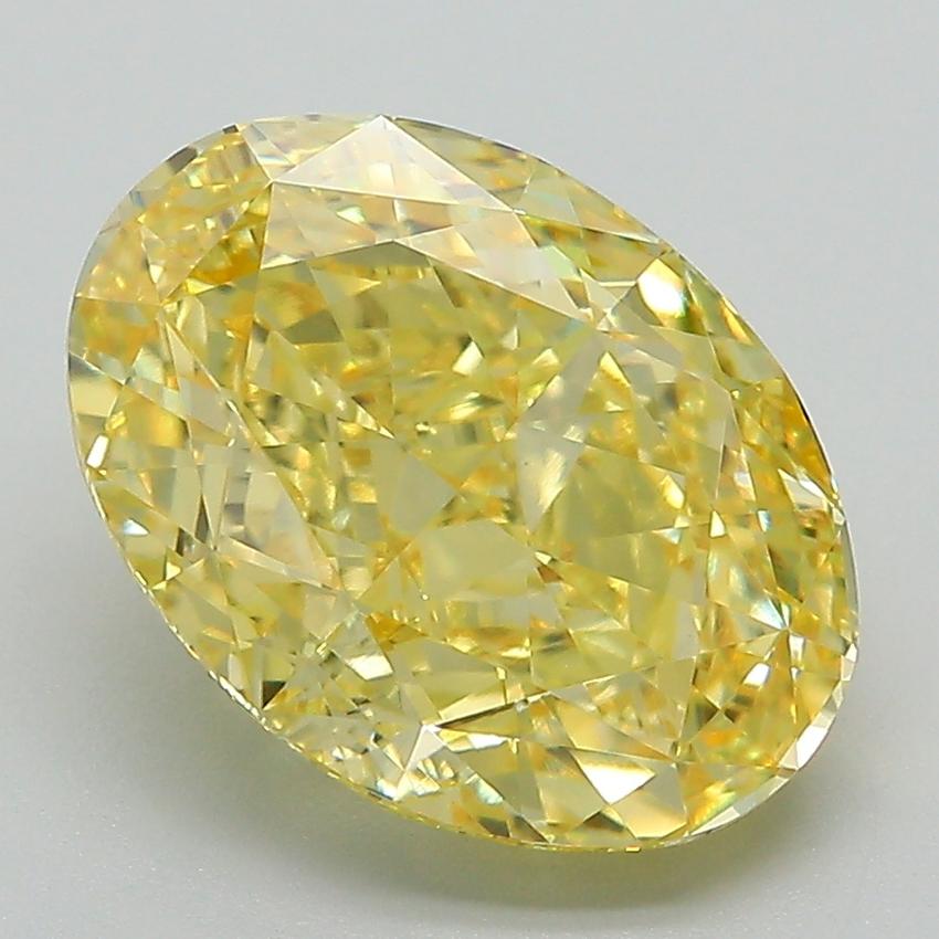 4.54 Ct. Fancy Intense Yellow Oval Lab Grown Diamond