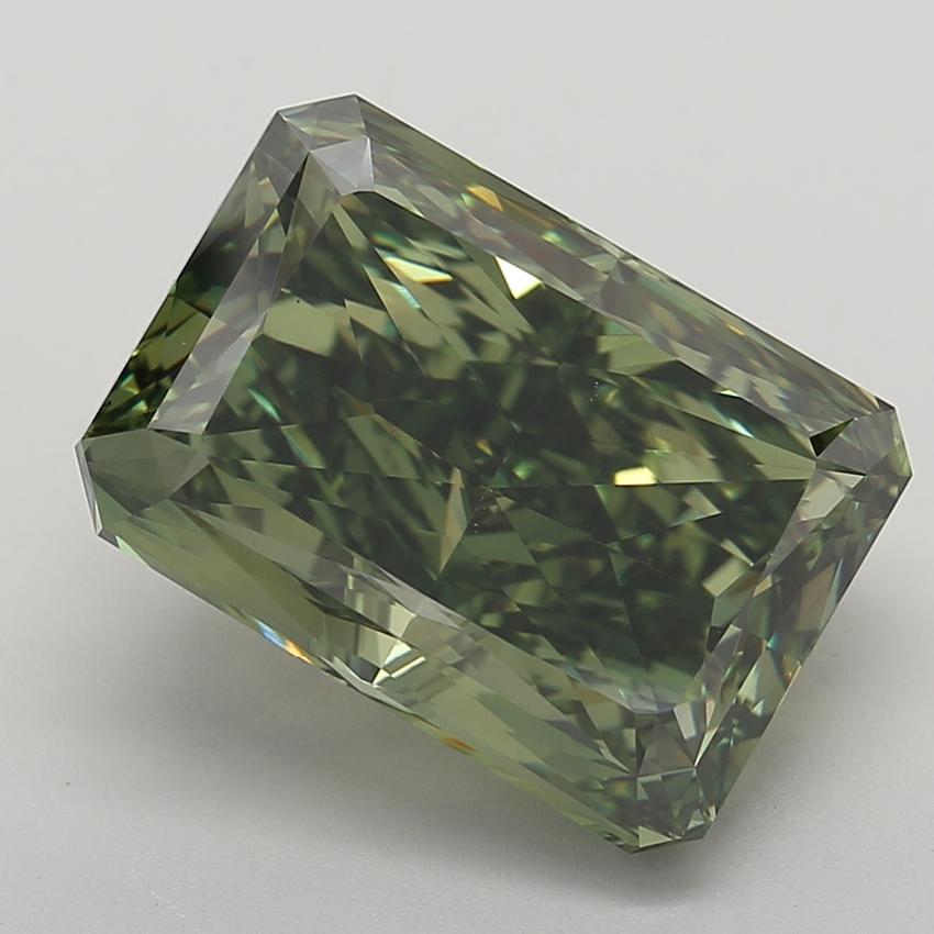13.15 Ct. Fancy Vivid  Green Radiant Lab Grown Diamond
