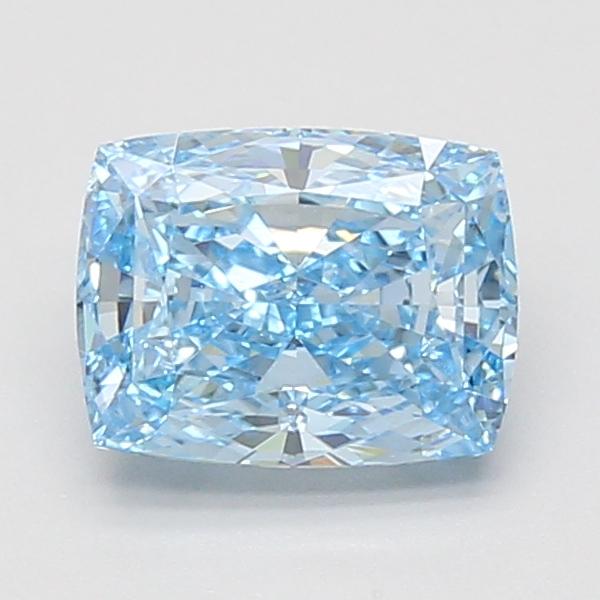 1.63 Ct. Fancy Vivid Blue Cushion Lab Grown Diamond