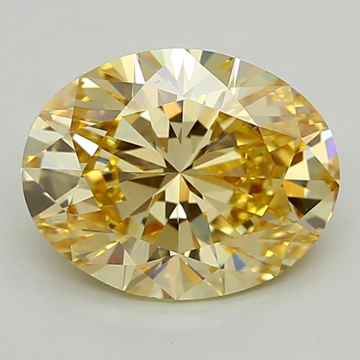 3.07 Ct. Fancy  Yellow Oval Lab Grown Diamond