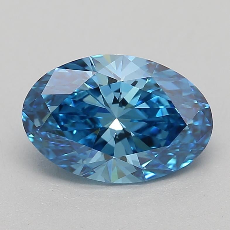 0.77 Ct. Fancy Vivid  Blue Oval Lab Grown Diamond