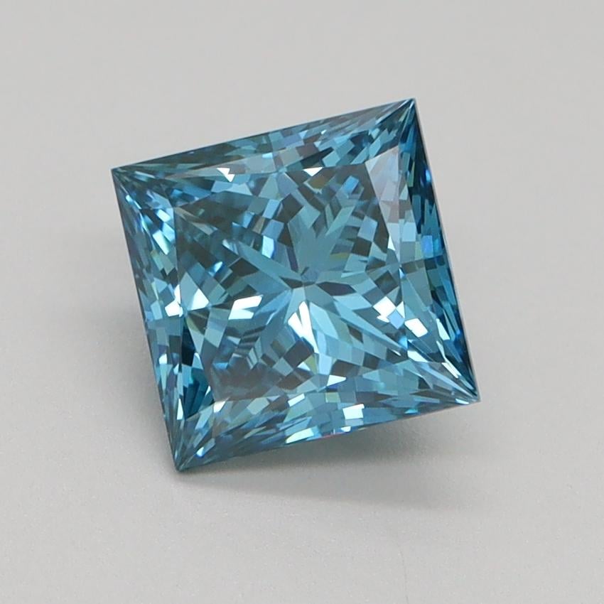 1.52 Ct. Fancy Vivid Blue Princess Lab Grown Diamond