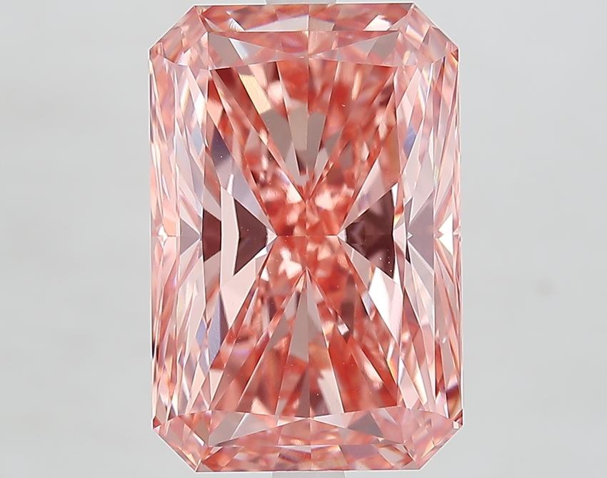 7.73 Ct. Fancy Vivid Brownish Pink Radiant Lab Grown Diamond