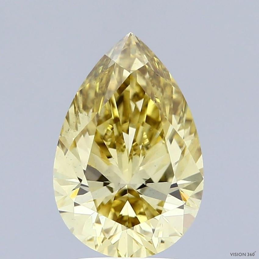 2.51 Ct. Fancy Intense  Yellow Pear Lab Grown Diamond