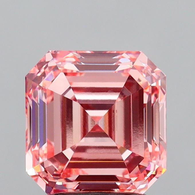 3.01 Ct. Fancy Intense  Pink Asscher Lab Grown Diamond
