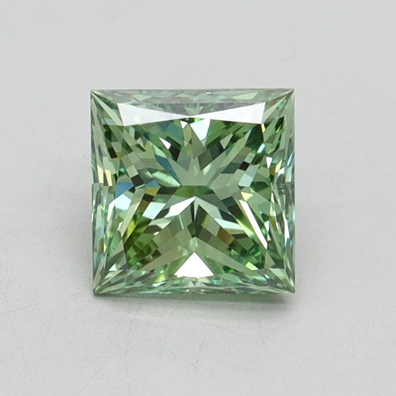 1.00 Ct. Fancy Vivid Green Princess Lab Grown Diamond