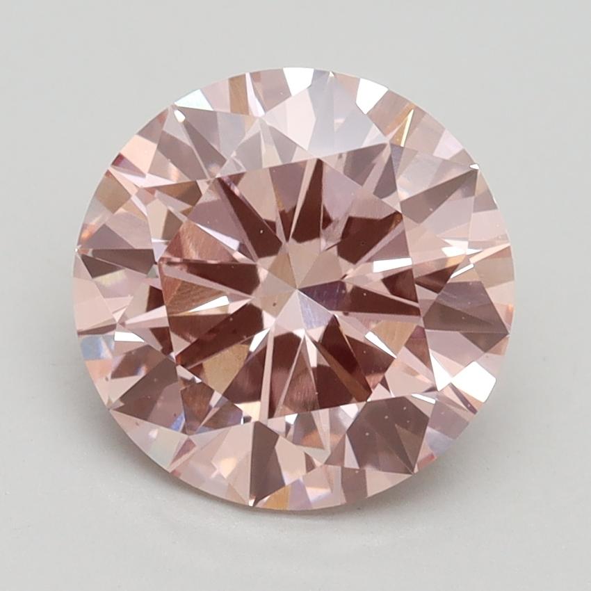 2.51 Ct. Fancy Intense Pink Round Lab Grown Diamond