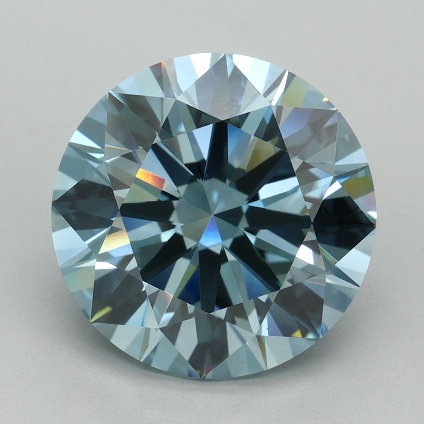 7.05 Ct. Fancy Vivid Blue Round Lab Grown Diamond