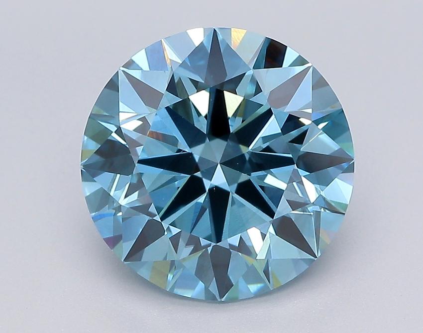 3.02 Ct. Fancy Vivid Blue Round Lab Grown Diamond