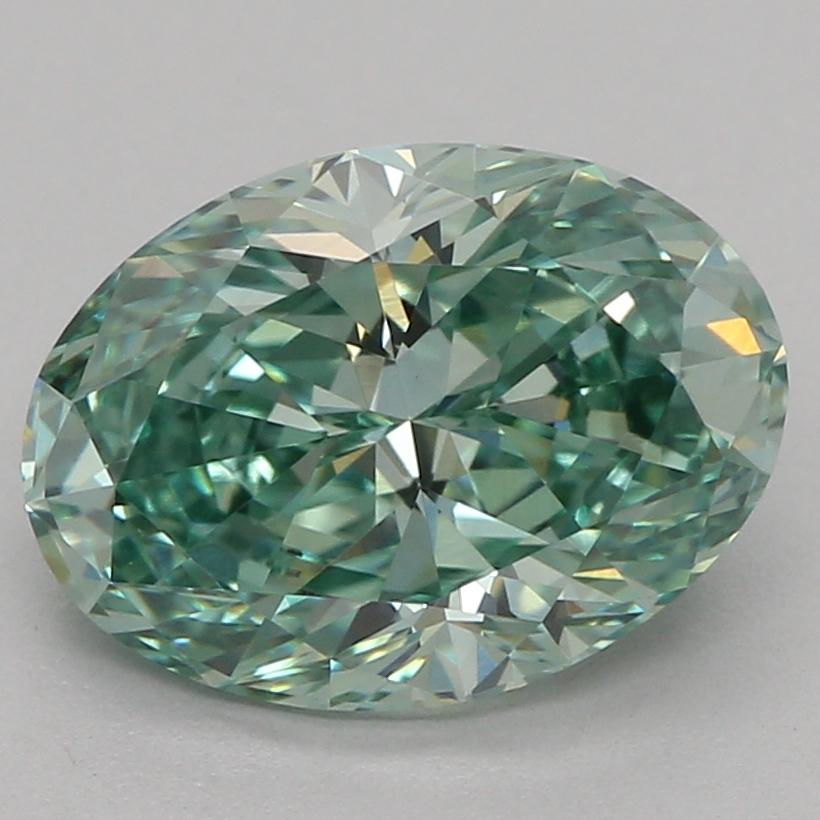 1.59 Ct. Fancy Vivid Green Oval Lab Grown Diamond