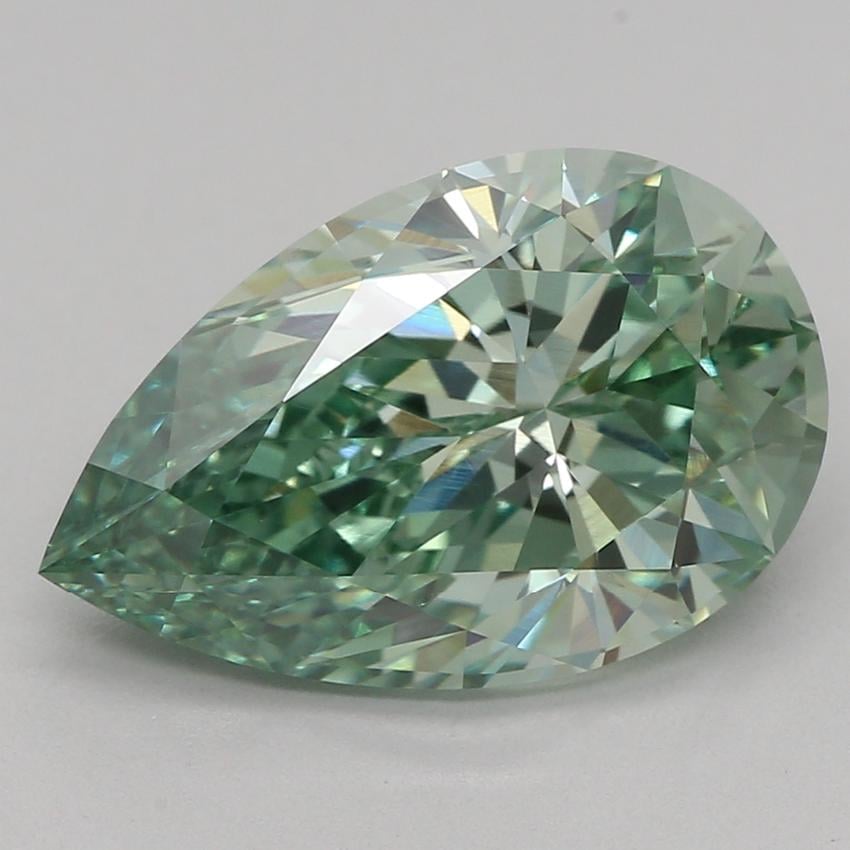 2.59 Ct. Fancy Vivid Green Pear Lab Grown Diamond