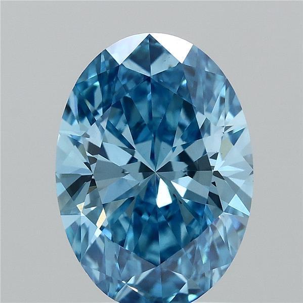 1.69 Ct. Fancy Vivid  Blue Oval Lab Grown Diamond