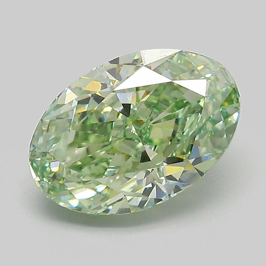 2.99 Ct. Fancy Intense  Green Oval Lab Grown Diamond